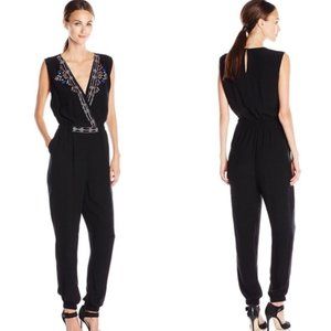 Cynthia Vincent Black Embroidered Jumpsuit
